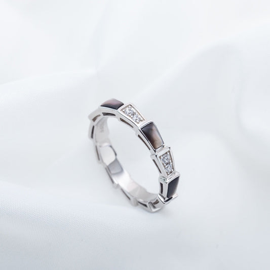 [Stars Jewelry]SERPENTI RING SILVER  DIAMOND BLACK MOP 3MM
