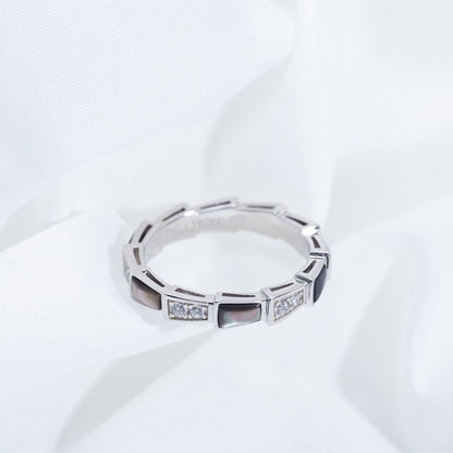 [Stars Jewelry]SERPENTI RING SILVER  DIAMOND BLACK MOP 3MM