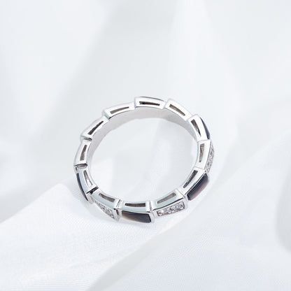 [Stars Jewelry]SERPENTI RING SILVER  DIAMOND BLACK MOP 3MM