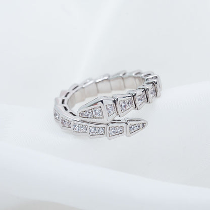 [Stars Jewelry]SERPENTI RING SILVER DIAMOND PAVED 4MM