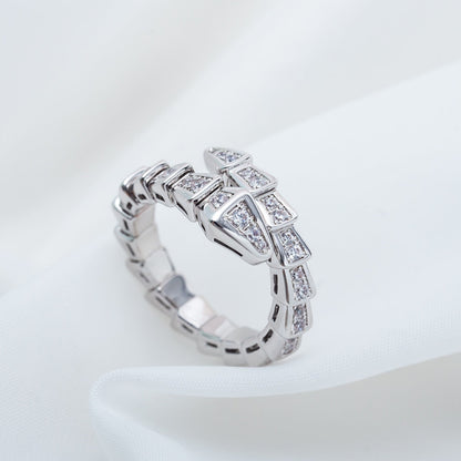[Stars Jewelry]SERPENTI RING SILVER DIAMOND PAVED 4MM