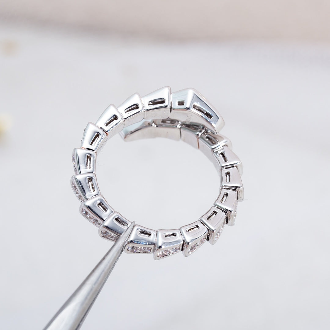 [Stars Jewelry]SERPENTI RING SILVER DIAMOND PAVED 4MM