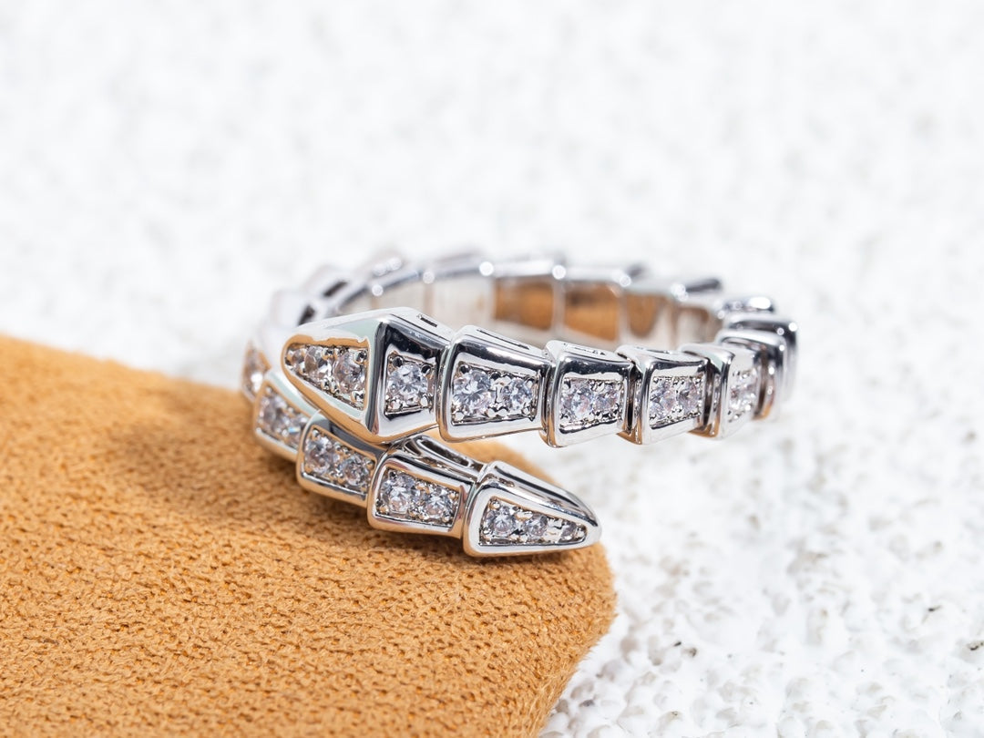[Stars Jewelry]SERPENTI RING SILVER DIAMOND PAVED 4MM