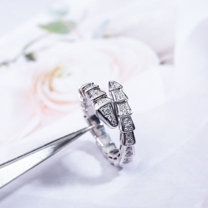 [Stars Jewelry]SERPENTI RING SILVER DIAMOND PAVED 4MM