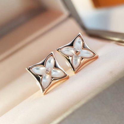 [Stars Jewelry]STAR MOP PINK GOLD EARRINGS