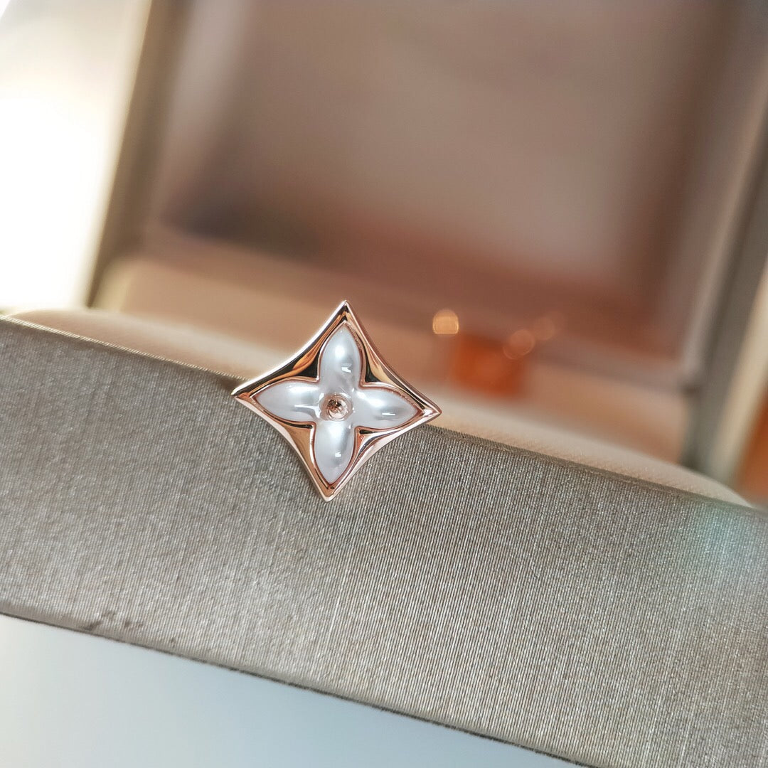 [Stars Jewelry]STAR MOP PINK GOLD EARRINGS