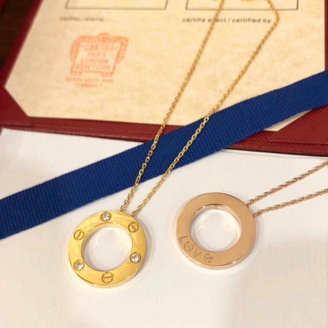 [Stars Jewelry]LOVE NECKLACE 16MM 3 DIAMONDS