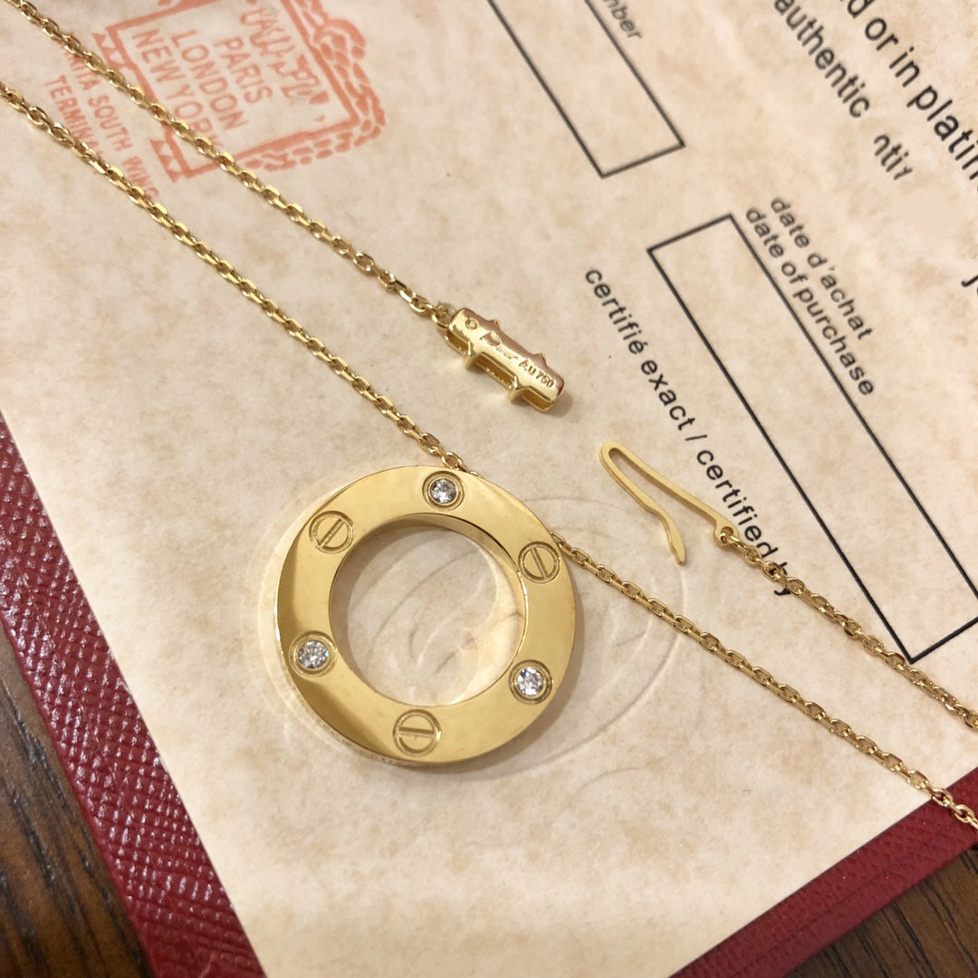 [Stars Jewelry]LOVE NECKLACE 16MM 3 DIAMONDS