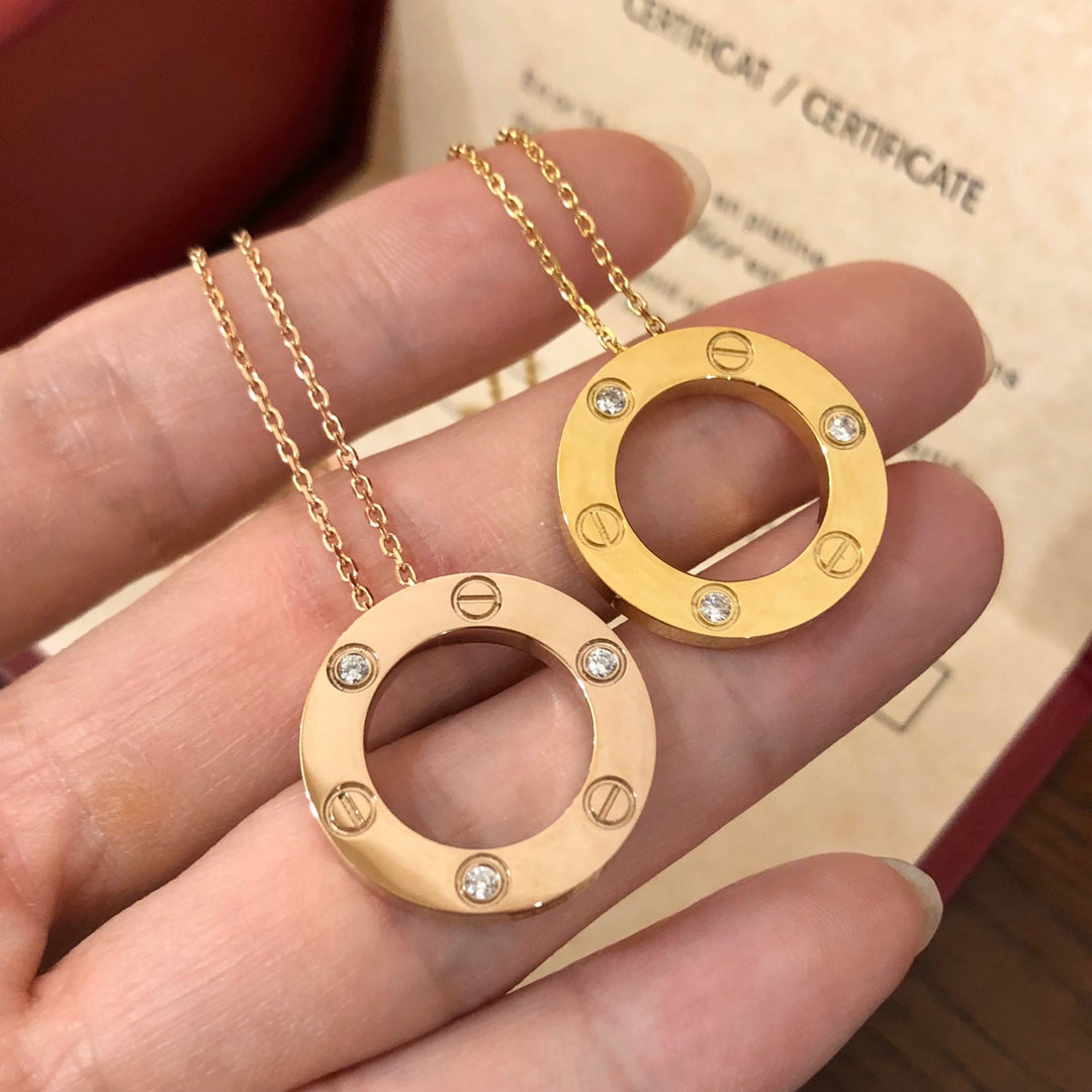 [Stars Jewelry]LOVE NECKLACE 16MM 3 DIAMONDS