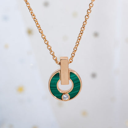 [Stars Jewelry]GARI NECKLACE PINK GOLD MALACHITE
