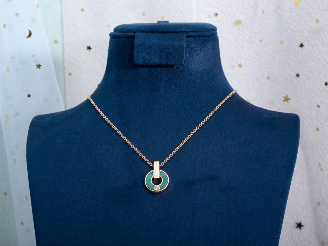 [Stars Jewelry]GARI NECKLACE PINK GOLD MALACHITE