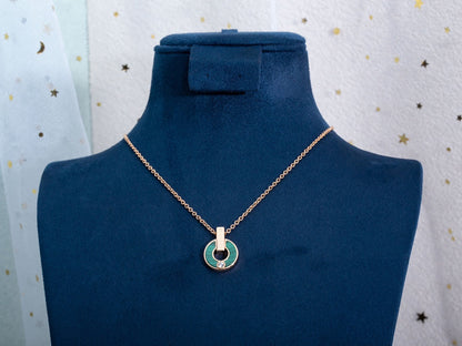 [Stars Jewelry]GARI NECKLACE PINK GOLD MALACHITE