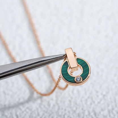 [Stars Jewelry]GARI NECKLACE PINK GOLD MALACHITE