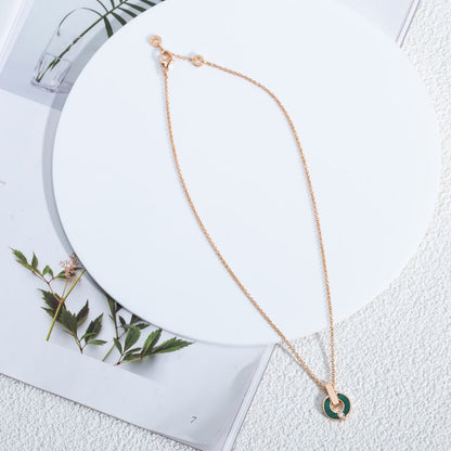 [Stars Jewelry]GARI NECKLACE PINK GOLD MALACHITE