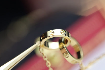[Stars Jewelry]LOVE NECKLACE DOUBLE RING GOLD