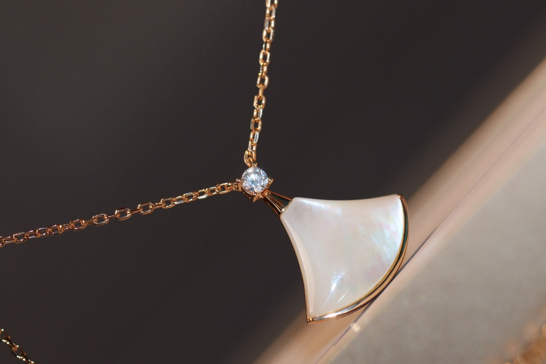 [Stars Jewelry]DREAM NECKLACE WHITE MOP PINK GOLD 1 DIAMOND