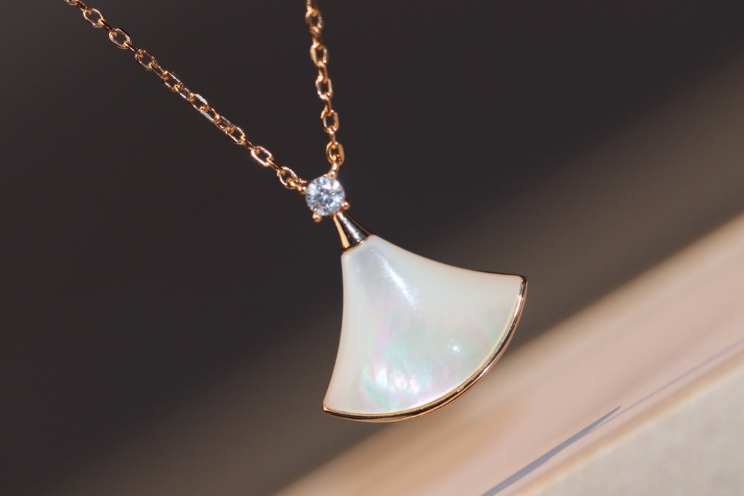 [Stars Jewelry]DREAM NECKLACE WHITE MOP PINK GOLD 1 DIAMOND