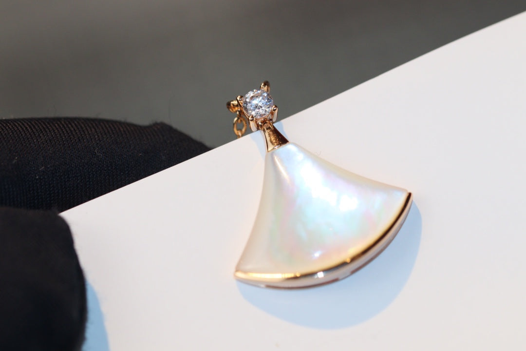 [Stars Jewelry]DREAM NECKLACE WHITE MOP PINK GOLD 1 DIAMOND
