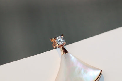 [Stars Jewelry]DREAM NECKLACE WHITE MOP PINK GOLD 1 DIAMOND