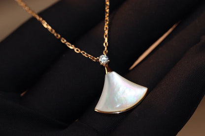[Stars Jewelry]DREAM NECKLACE WHITE MOP PINK GOLD 1 DIAMOND