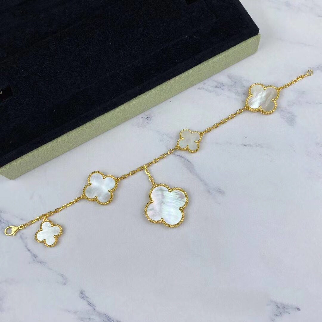 [Stars Jewelry]MAGIC CLOVER MOP GOLD BRACELET 5 MOTIFS