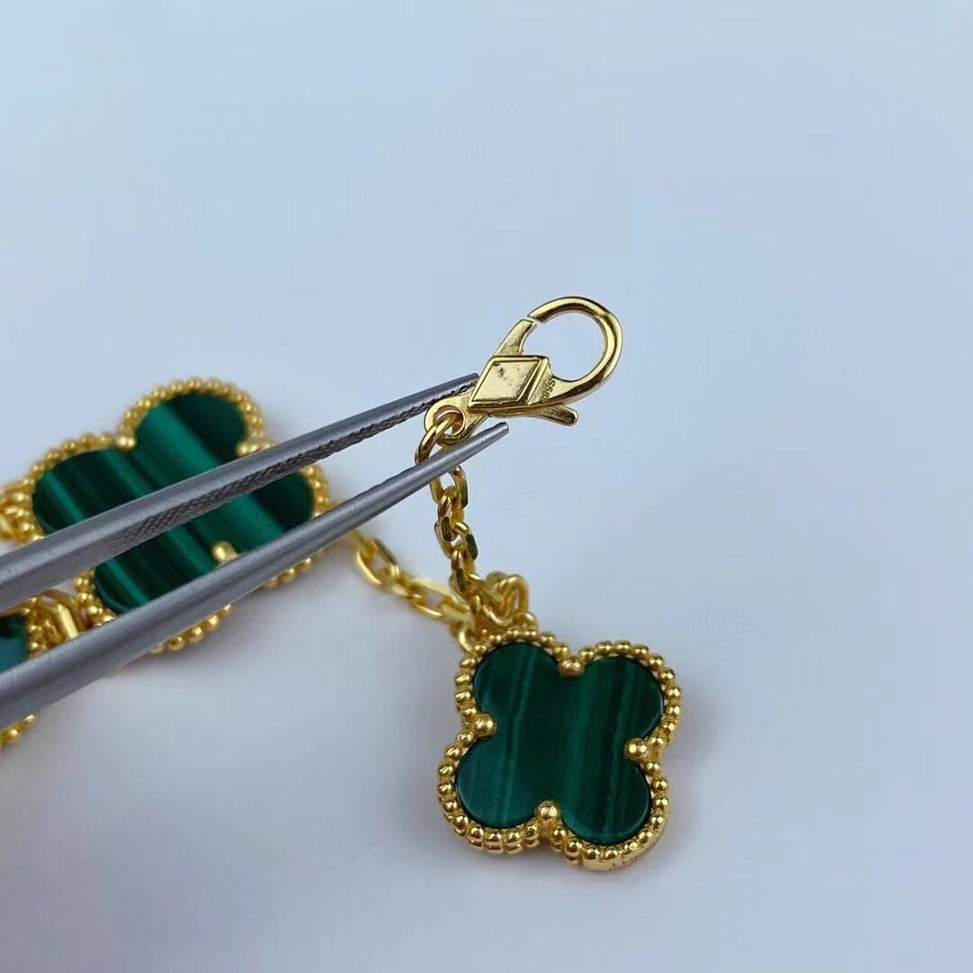 [Stars Jewelry]MAGIC CLOVER MALACHITE GOLD BRACELET 5 MOTIFS