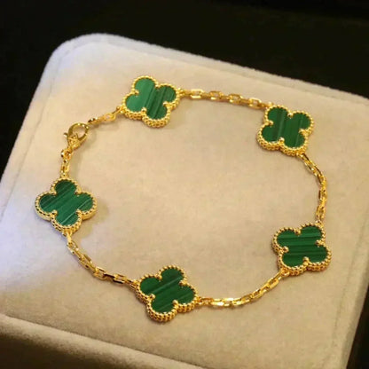 [Stars Jewelry] CLOVER 5 MOTIF MALACHITE BRACELET COLLECTION