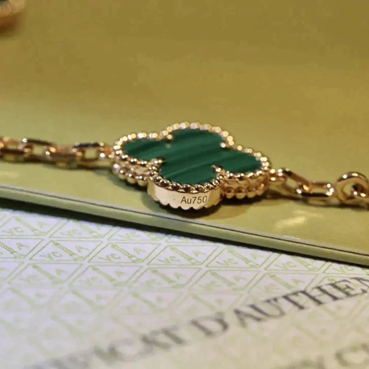 [Stars Jewelry] CLOVER 5 MOTIF MALACHITE BRACELET COLLECTION