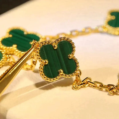 [Stars Jewelry] CLOVER 5 MOTIF MALACHITE BRACELET COLLECTION