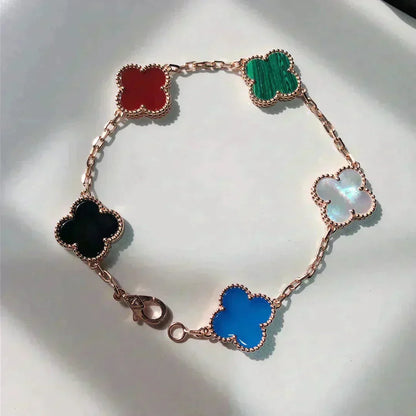 [Stars Jewelry]CLOVER 5 MOTIFS MULTICOLOR BRACELET