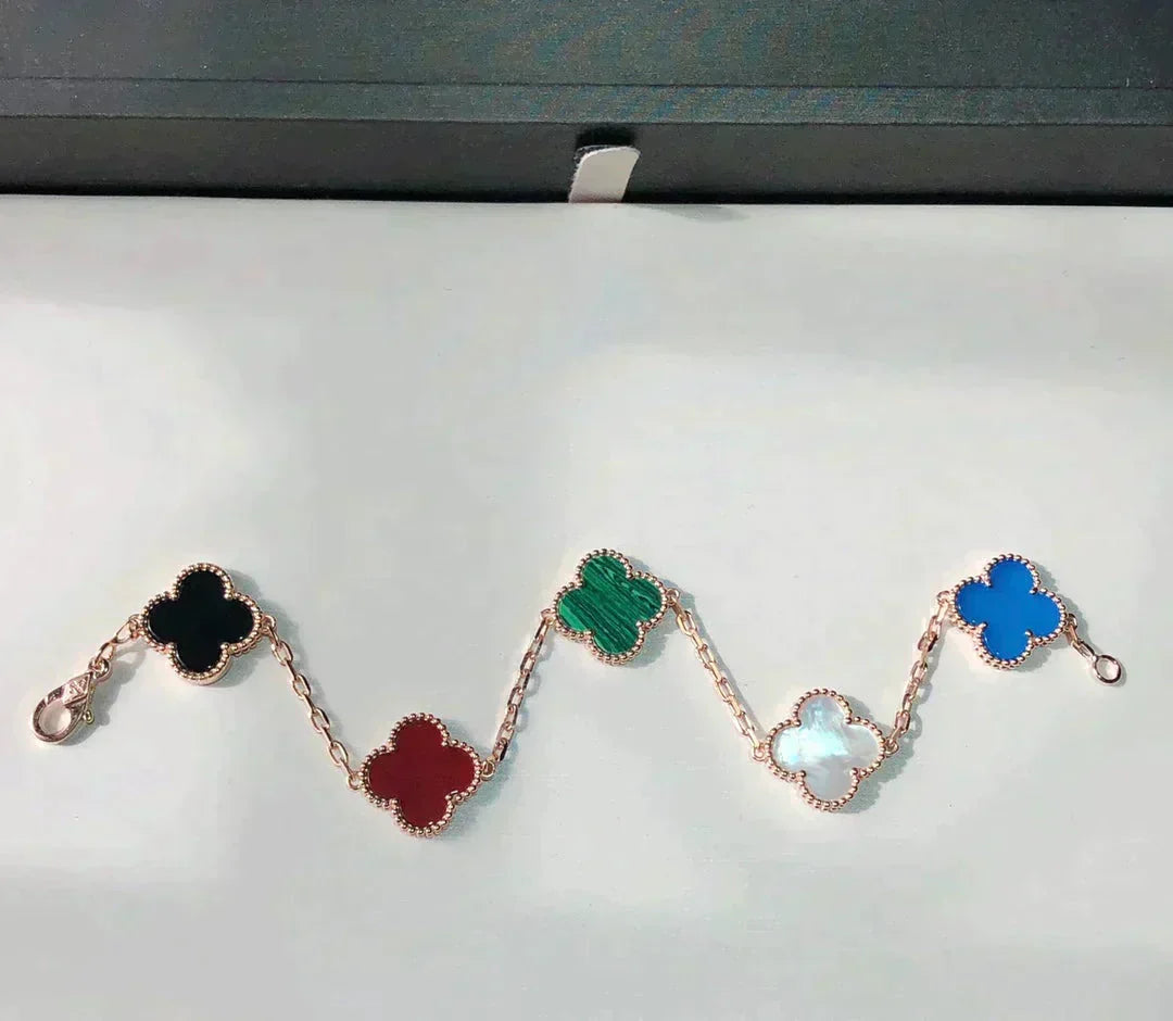 [Stars Jewelry]CLOVER 5 MOTIFS MULTICOLOR BRACELET