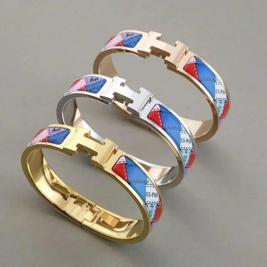 [Stars Jewelry]H BRACELET DOTTED BORDER 12MM