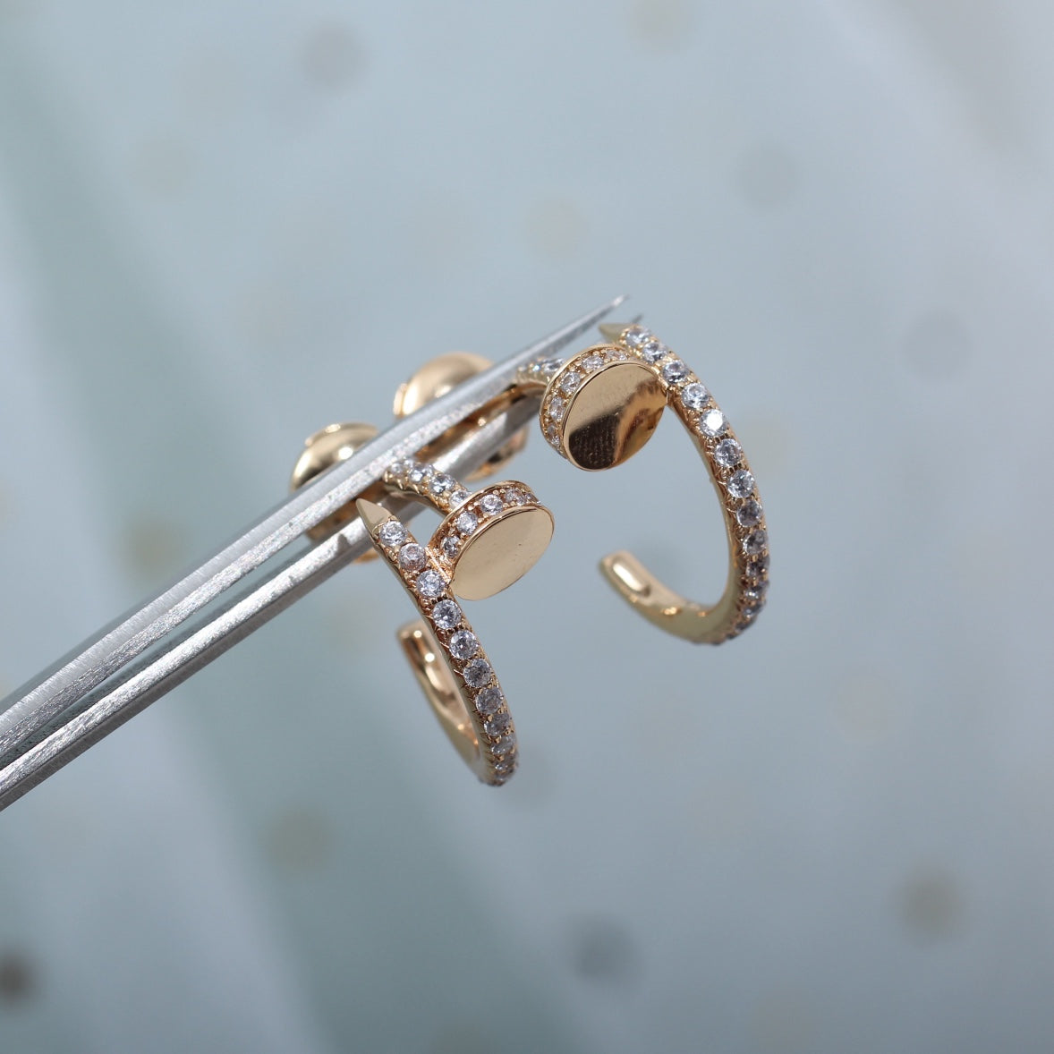 [Stars Jewelry]JUSTE EARRINGS 12.75MM PINK GOLD DIAMOND