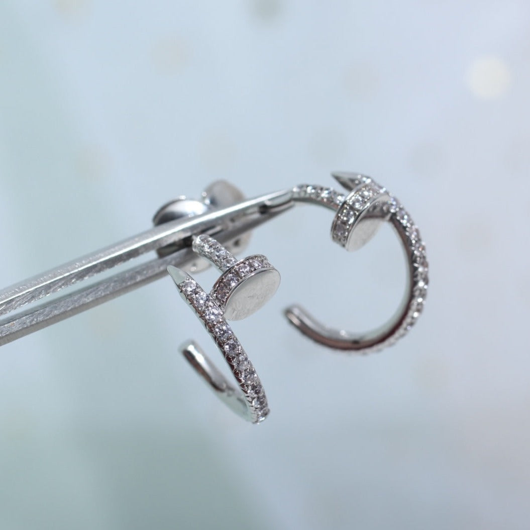 [Stars Jewelry]JUSTE EARRINGS 12.75MM SILVER DIAMOND