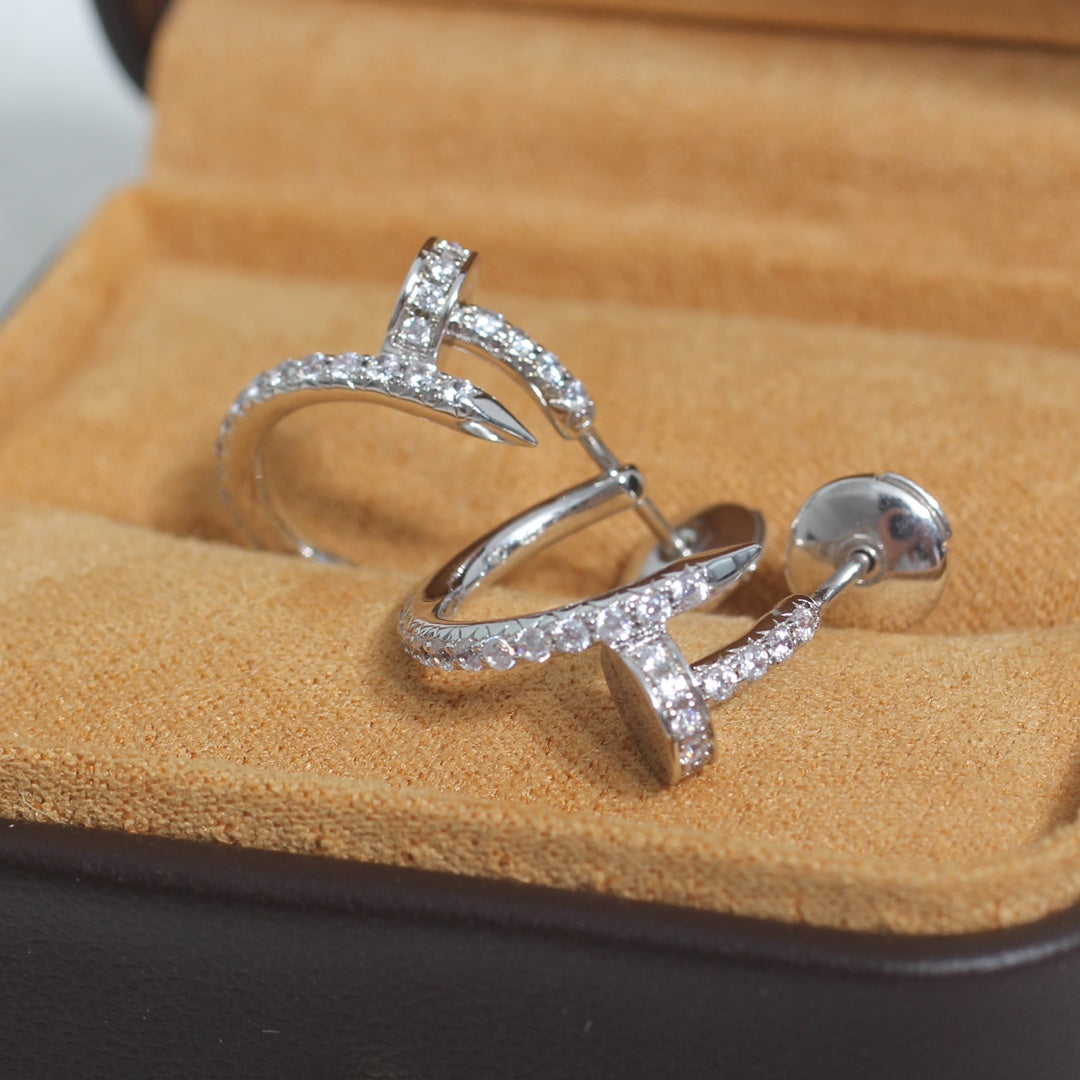 [Stars Jewelry]JUSTE EARRINGS 12.75MM SILVER DIAMOND