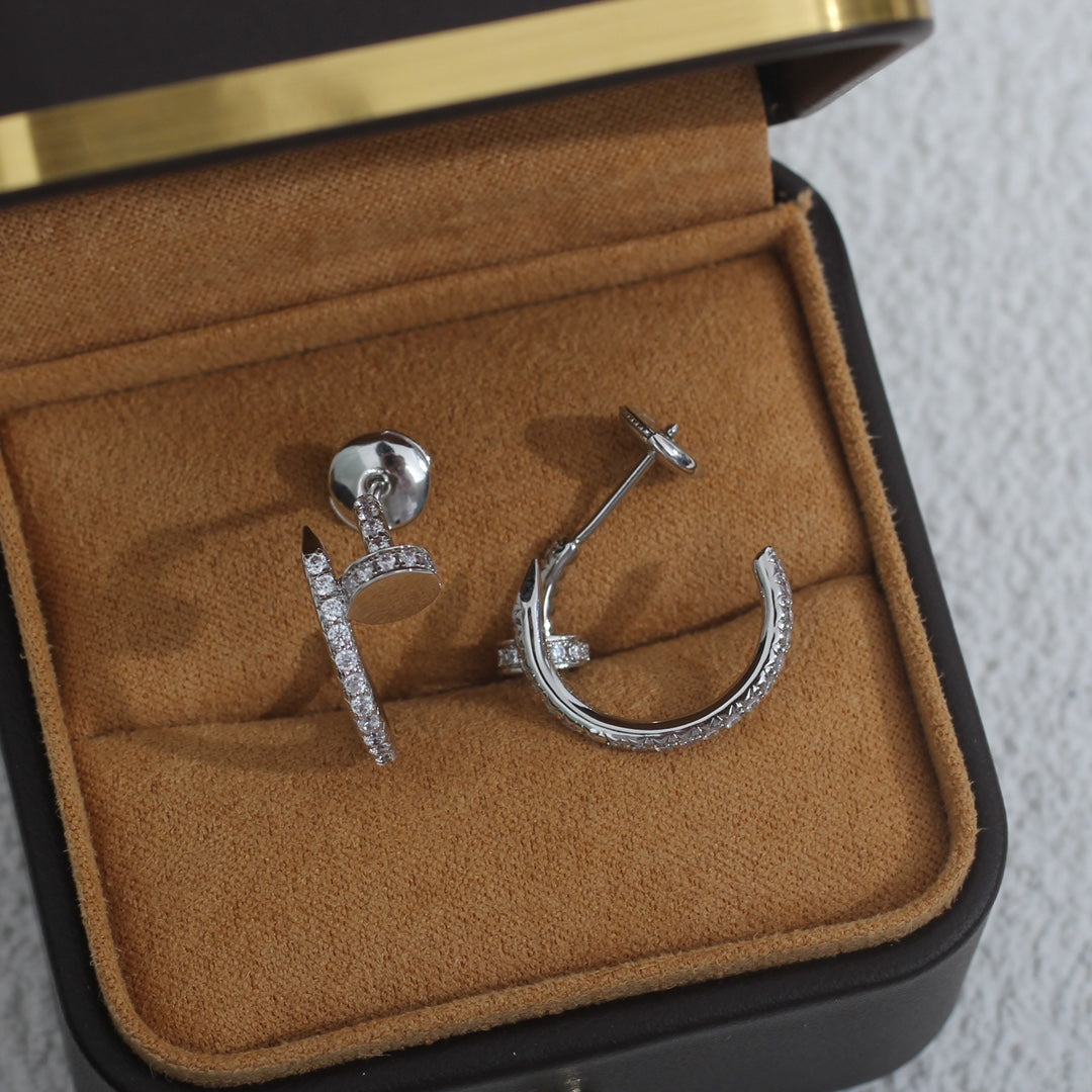 [Stars Jewelry]JUSTE EARRINGS 12.75MM SILVER DIAMOND