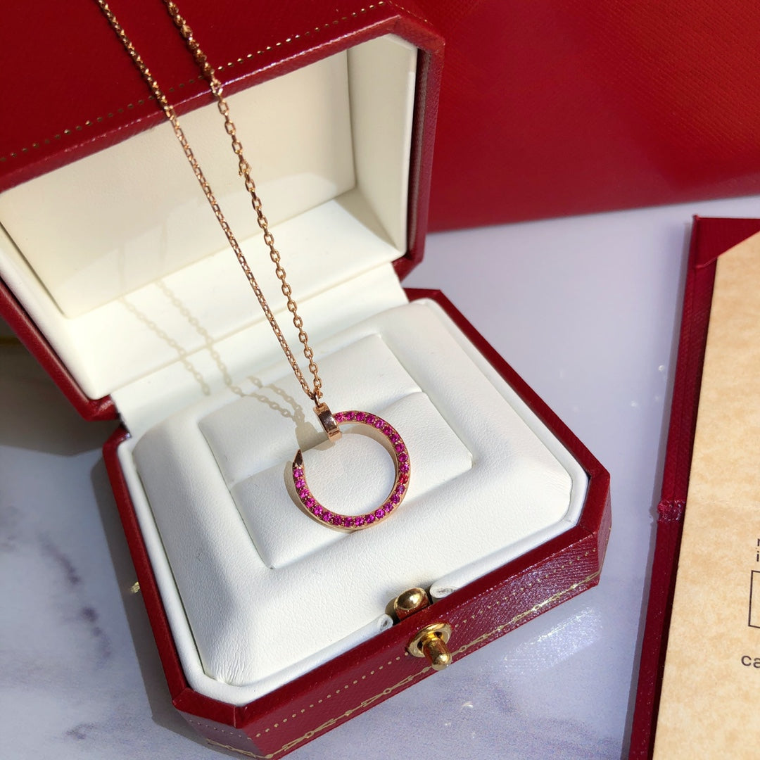 [Stars Jewelry]JUSTE NECKLACE GOLD RED DIAMONDS