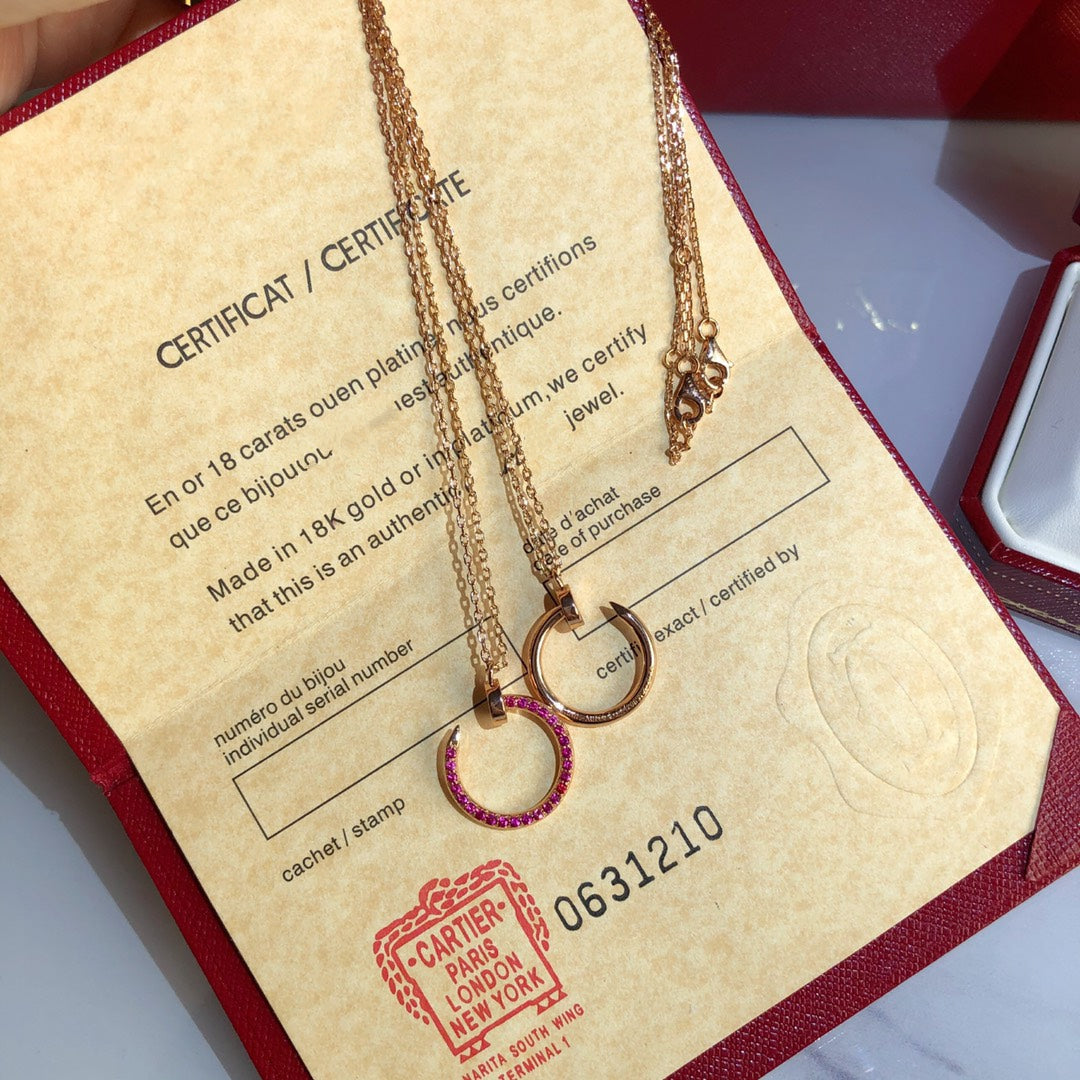 [Stars Jewelry]JUSTE NECKLACE GOLD RED DIAMONDS