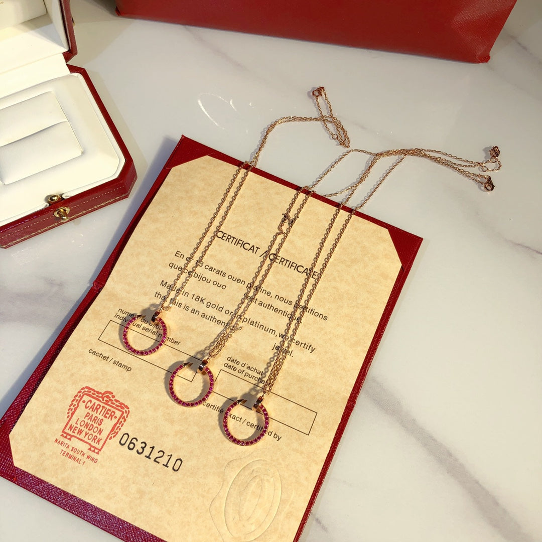 [Stars Jewelry]JUSTE NECKLACE GOLD RED DIAMONDS