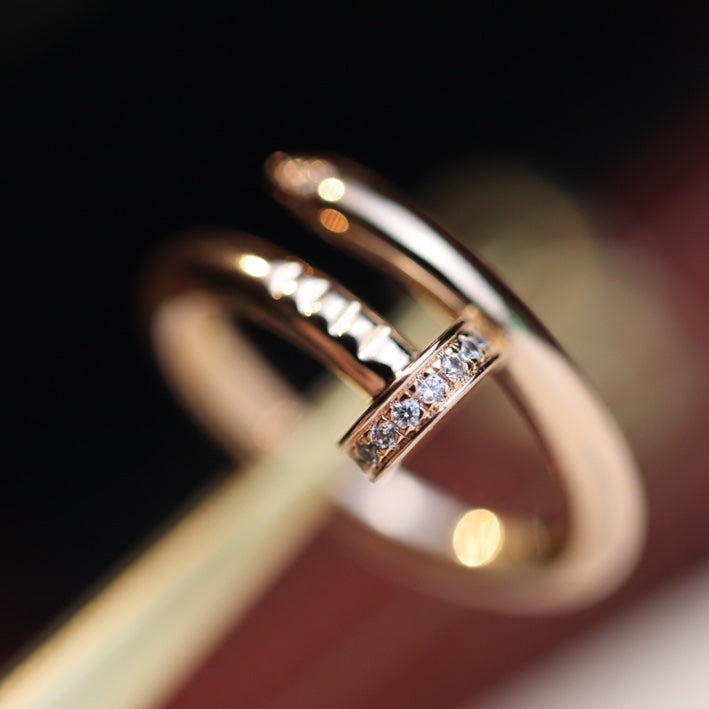 [Stars Jewelry]JUSTE RING 2.65MM PINK GOLD DIAMOND