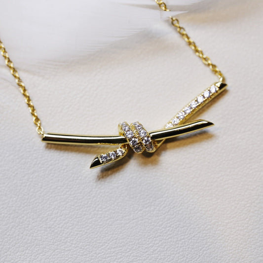 [Stellar jewels]KNOT NECKLACE GOLD DIAMONDS