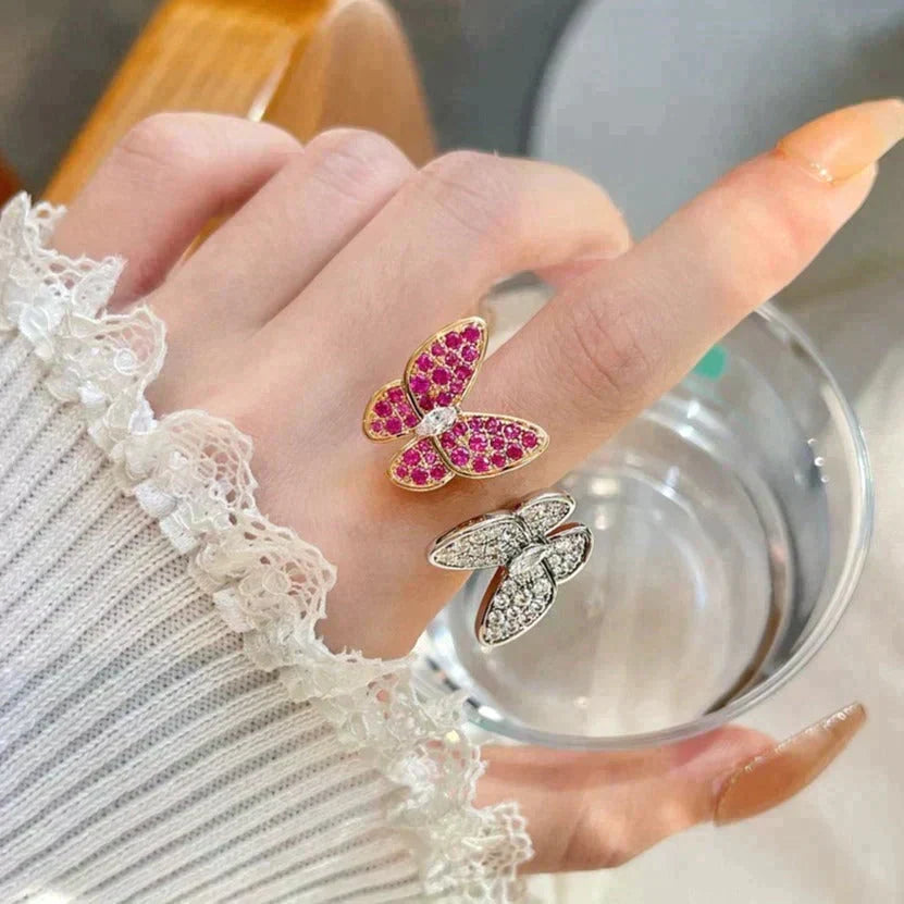 [Stars Jewelry]TWIN BUTTERFLY DIAMOND RING