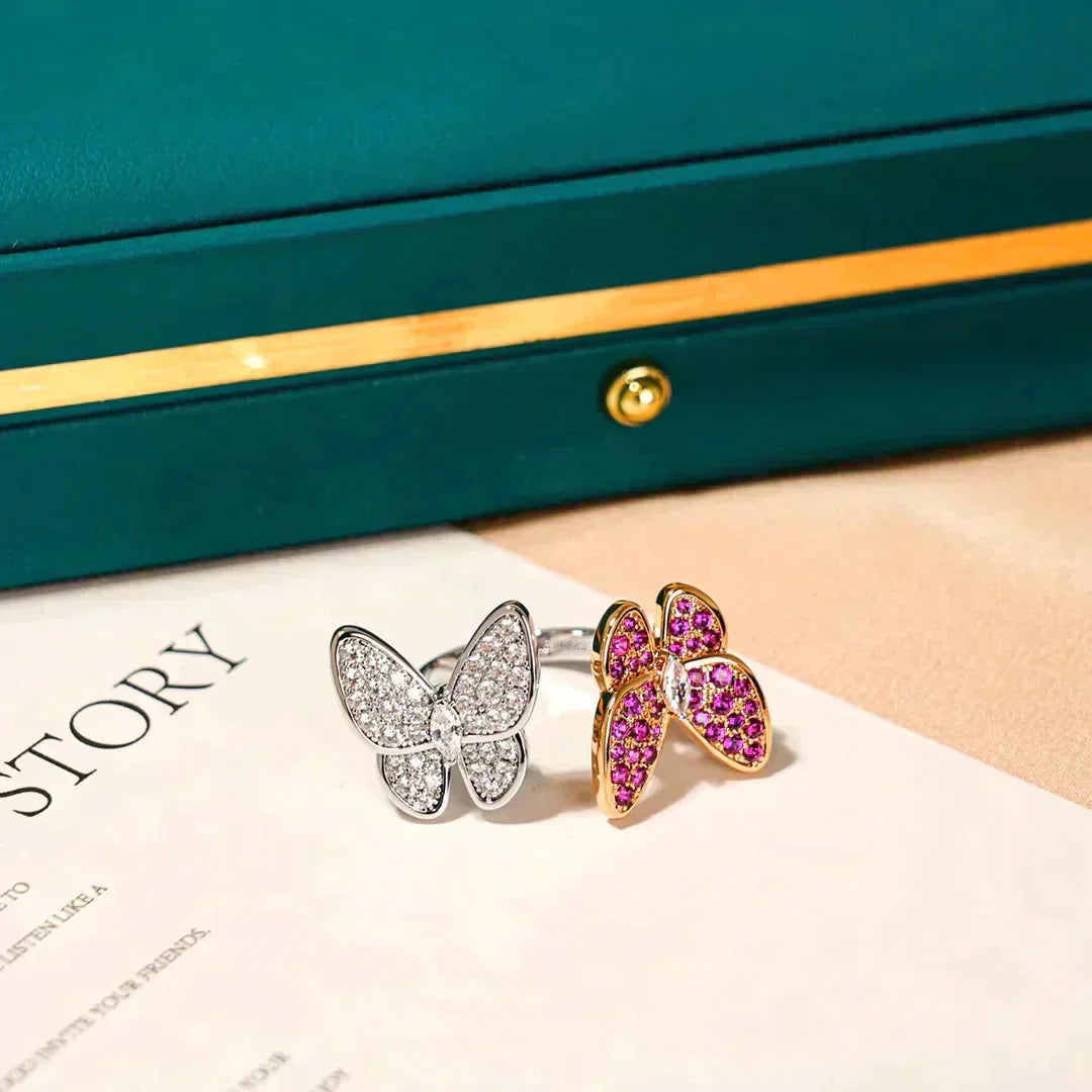 [Stars Jewelry]TWIN BUTTERFLY DIAMOND RING