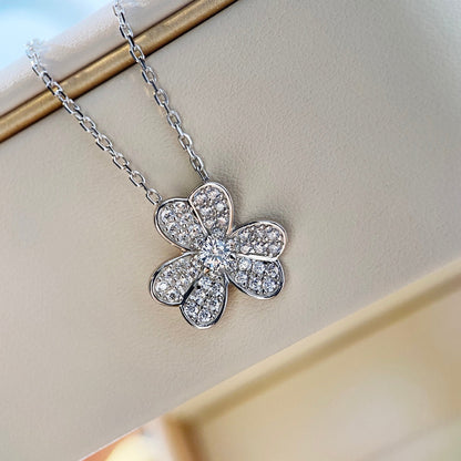[Stars Jewelry]CLOVER DIAMOND NECKLACE SILVER
