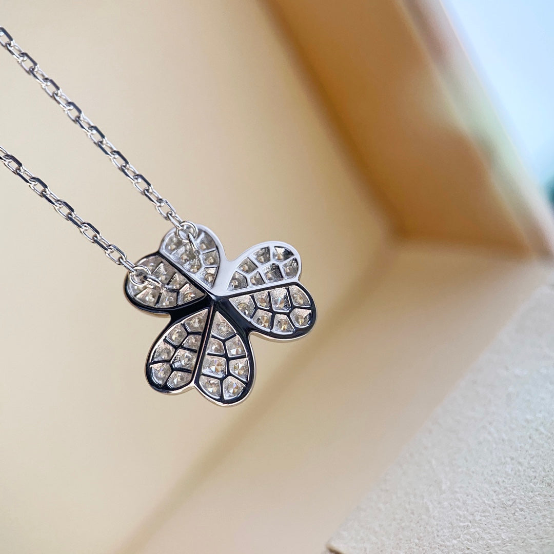 [Stars Jewelry]CLOVER DIAMOND NECKLACE SILVER