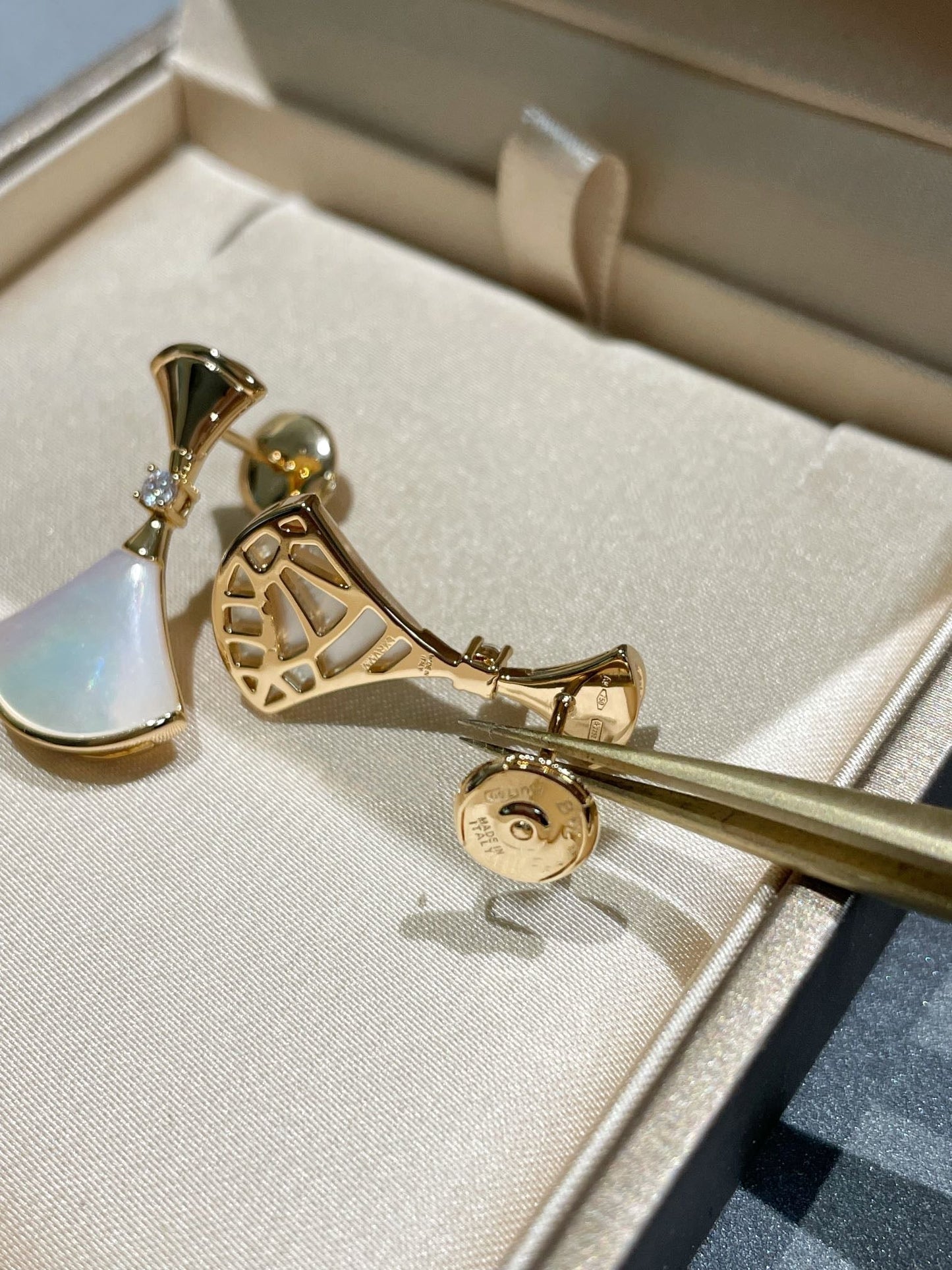 [Stars Jewelry]DREAM MOP 1 DIAMOND EARRINGS