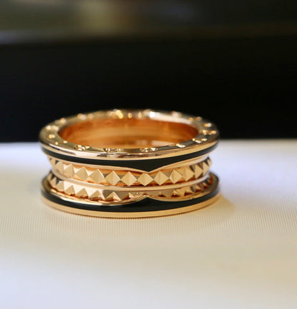 [Stars Jewelry]ZERO 1 PINK GOLD BLACK CERAMIC RING