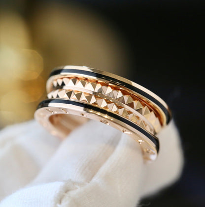 [Stars Jewelry]ZERO 1 PINK GOLD BLACK CERAMIC RING
