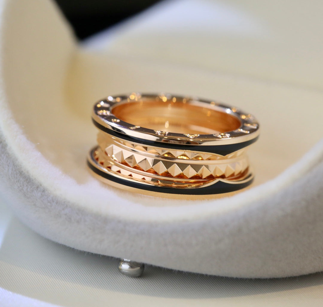 [Stars Jewelry]ZERO 1 PINK GOLD BLACK CERAMIC RING