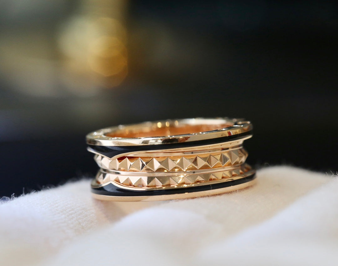 [Stars Jewelry]ZERO 1 PINK GOLD BLACK CERAMIC RING